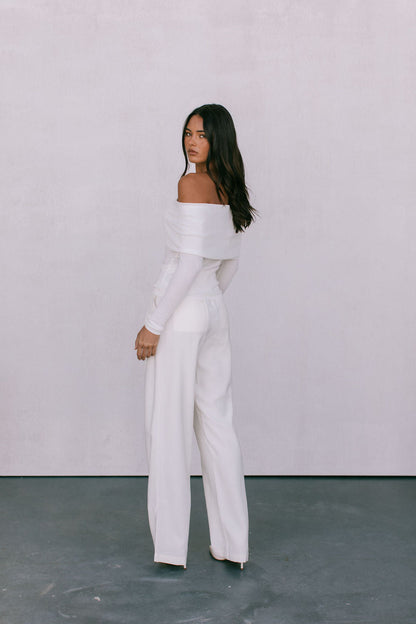 Garnet Off-Shoulder Knit Top - Ivory