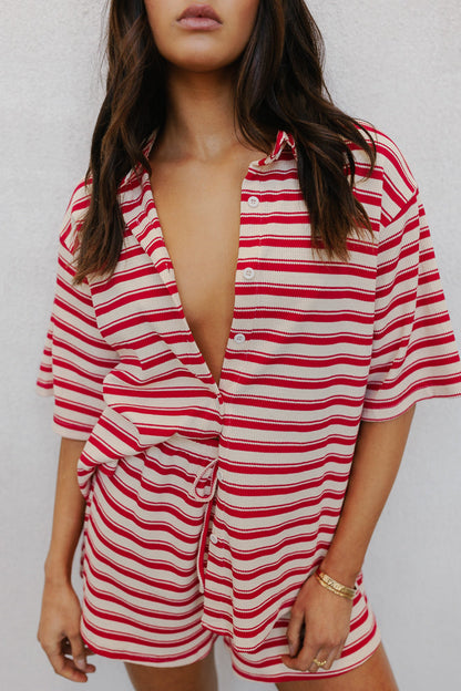 Madeline Set - Beige/Red Stripe