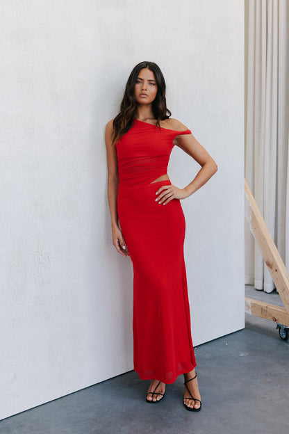 Karter Maxi Dress - Red Mesh