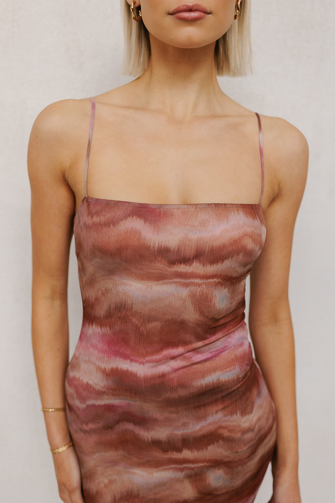 Otto Midi Dress - Rosewood Mesh