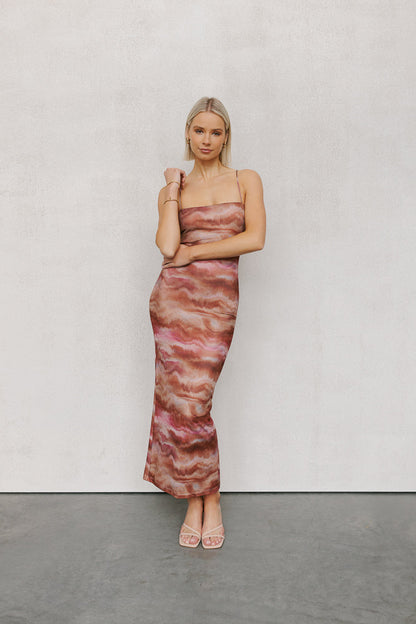 Otto Midi Dress - Rosewood Mesh