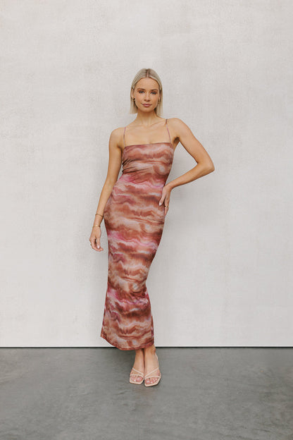 Otto Midi Dress - Rosewood Mesh