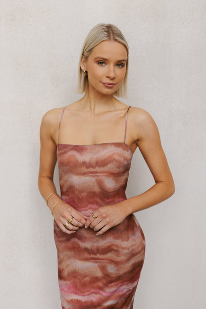 Otto Midi Dress - Rosewood Mesh
