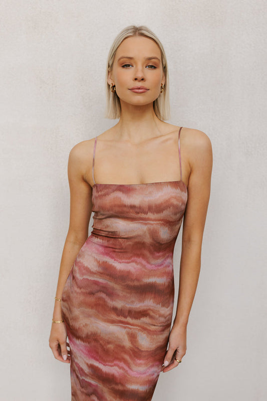 Otto Midi Dress - Rosewood Mesh