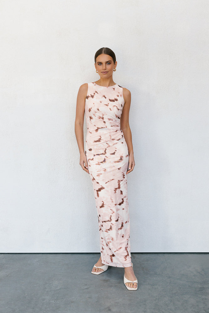Kayla Maxi Dress - Pink Marble
