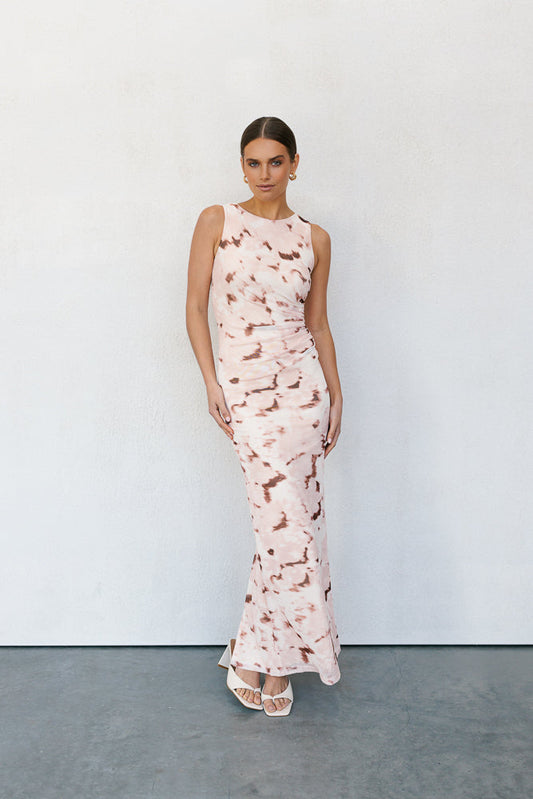 Kayla Maxi Dress - Pink Marble