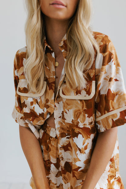 Plover Set - Rust Floral Print