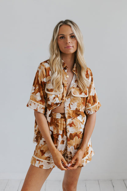 Plover Set - Rust Floral Print