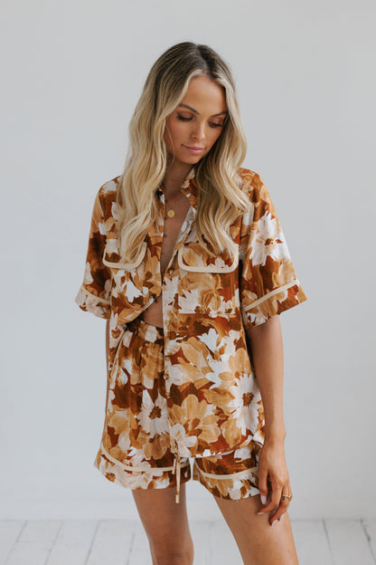 Plover Set - Rust Floral Print