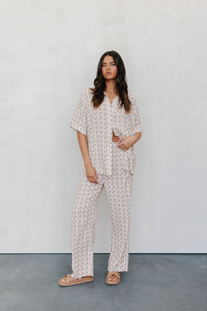 Rylie Set - Beige/Sky Check