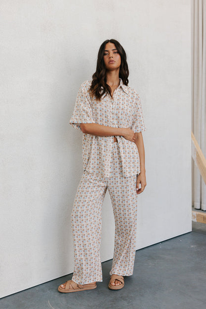 Rylie Set - Beige/Sky Check