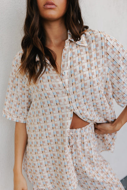 Rylie Set - Beige/Sky Check