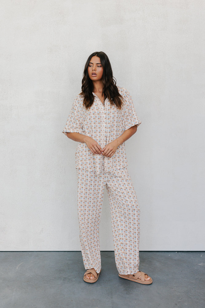 Rylie Set - Beige/Sky Check