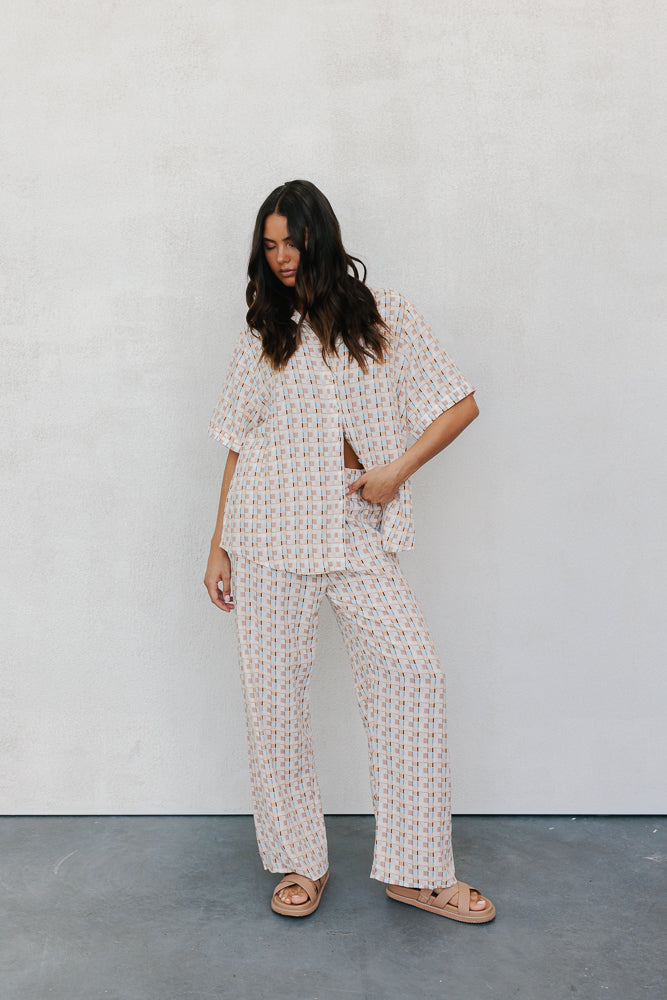 Rylie Set - Beige/Sky Check