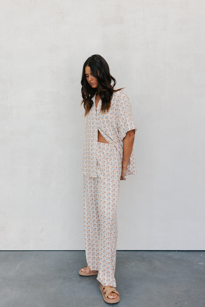 Rylie Set - Beige/Sky Check