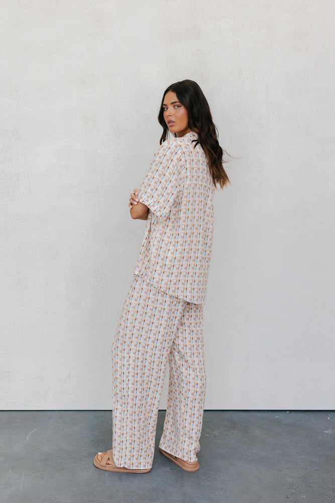 Rylie Set - Beige/Sky Check