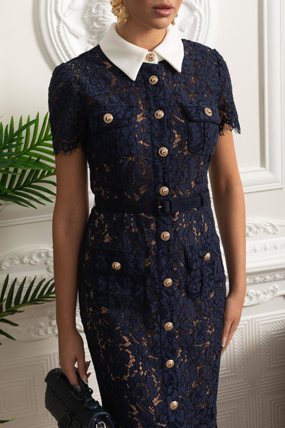 Midnight Lace Charm - Navy