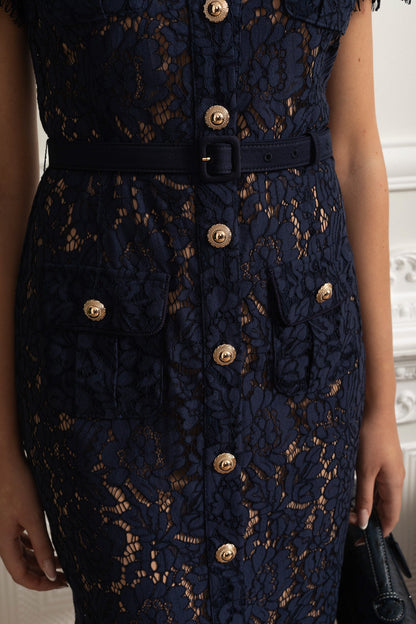 Midnight Lace Charm - Navy