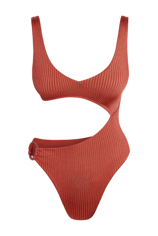 St. Barth's One Piece - Copper Wide Rib