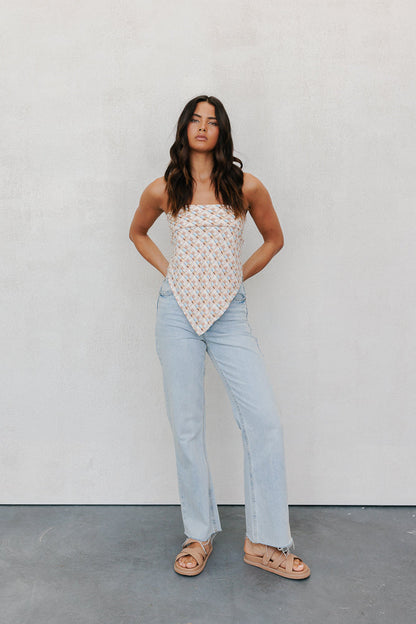 Sono Top - Beige/Sky Check