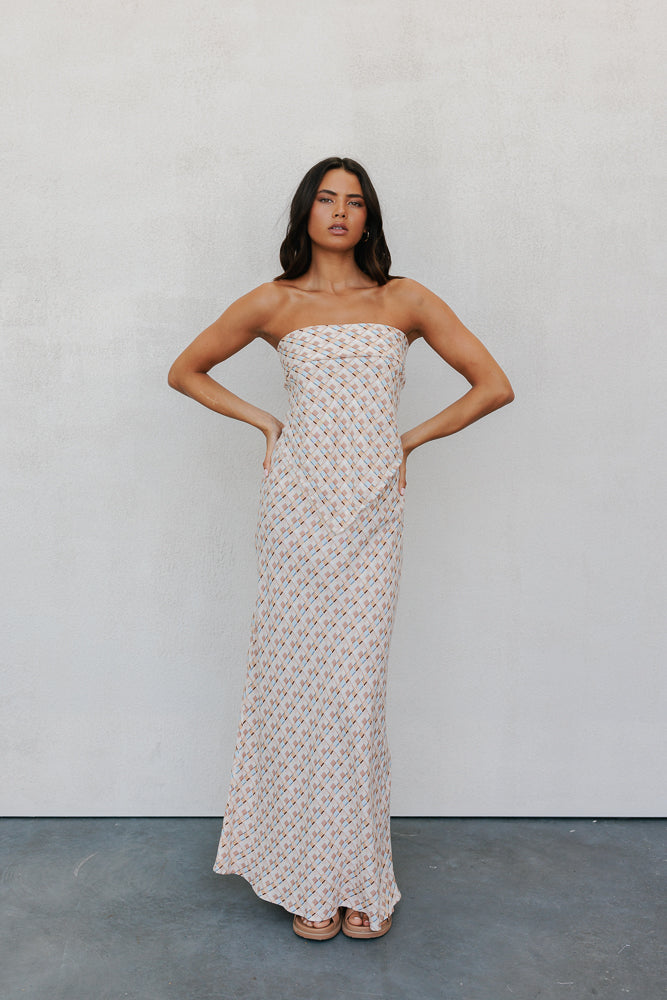 Sono Top - Beige/Sky Check