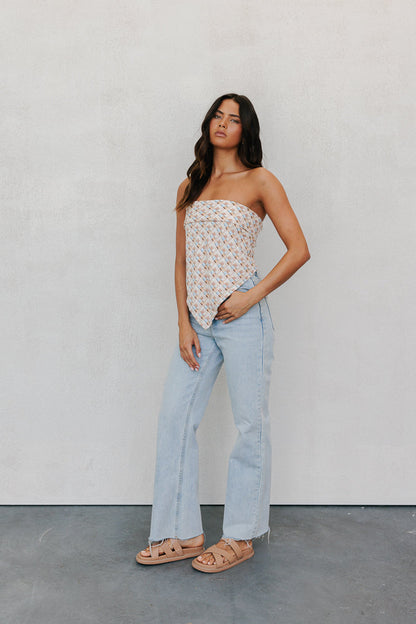 Sono Top - Beige/Sky Check