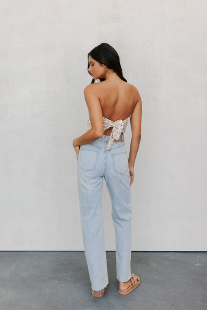 Sono Top - Beige/Sky Check