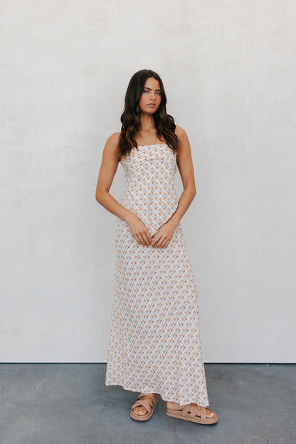 Tulsi Skirt - Beige/Sky Check