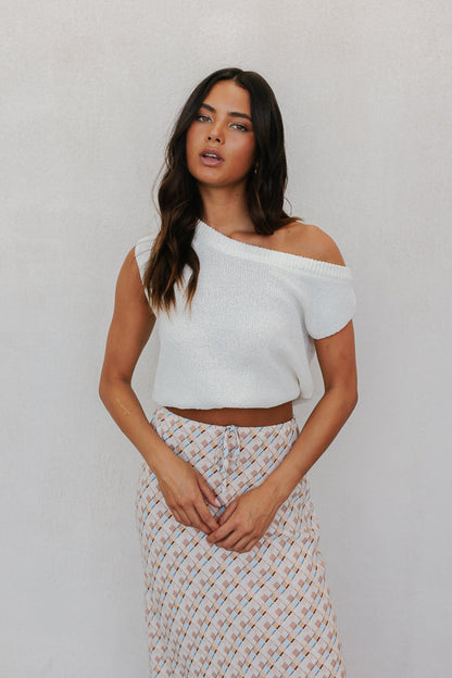 Tulsi Skirt - Beige/Sky Check