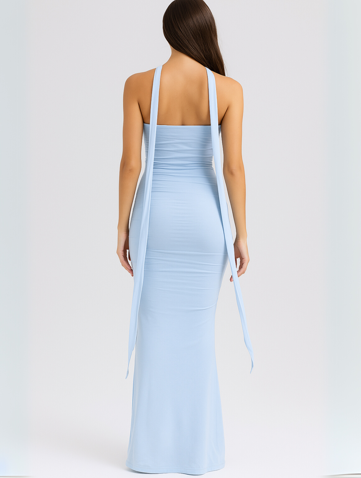 Elegant Strapless Choker Dress