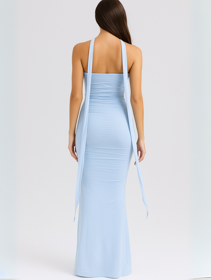 Elegant Strapless Choker Dress