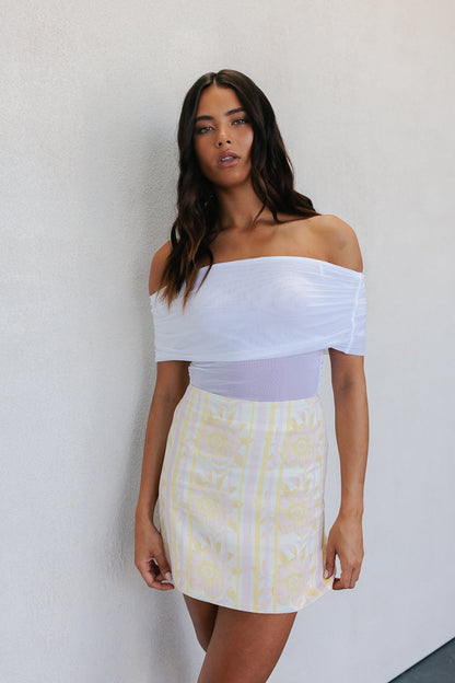 Urissa Skirt - Lemon/Pink Floral