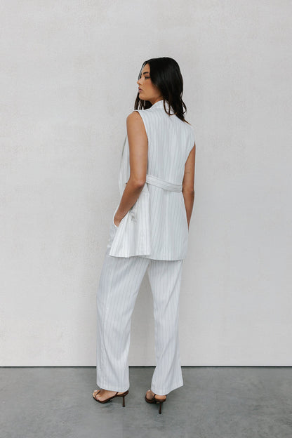 Cerlah Tailored Pants - White Pinstripe