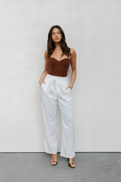Cerlah Tailored Pants - White Pinstripe