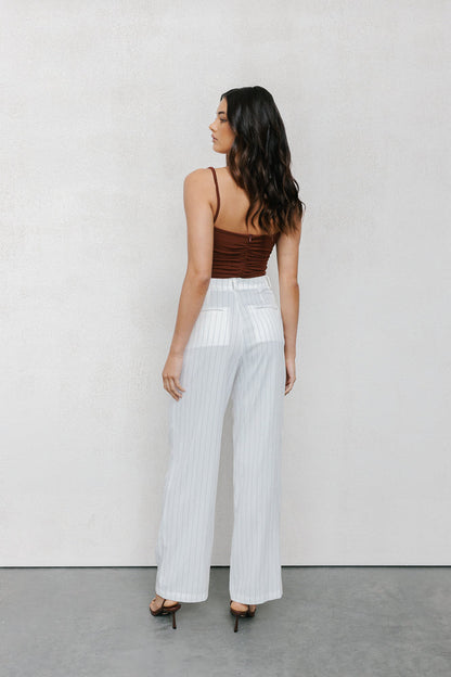 Cerlah Tailored Pants - White Pinstripe