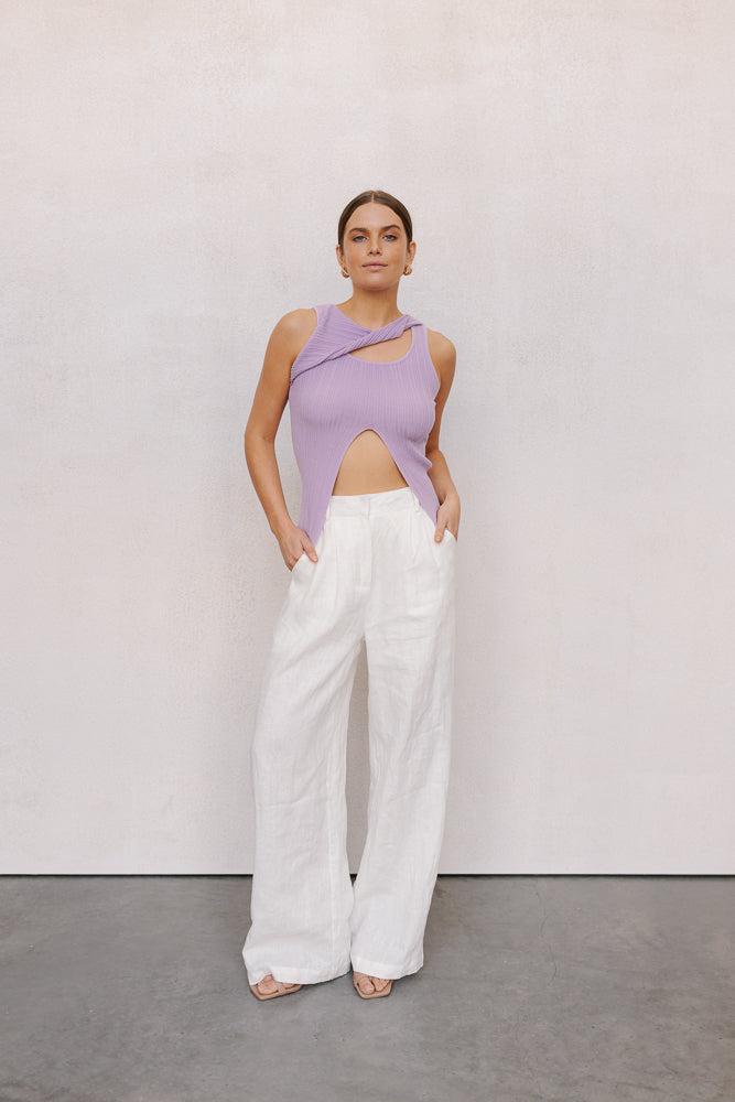 Whitlee Top - Pastel Lilac Knit