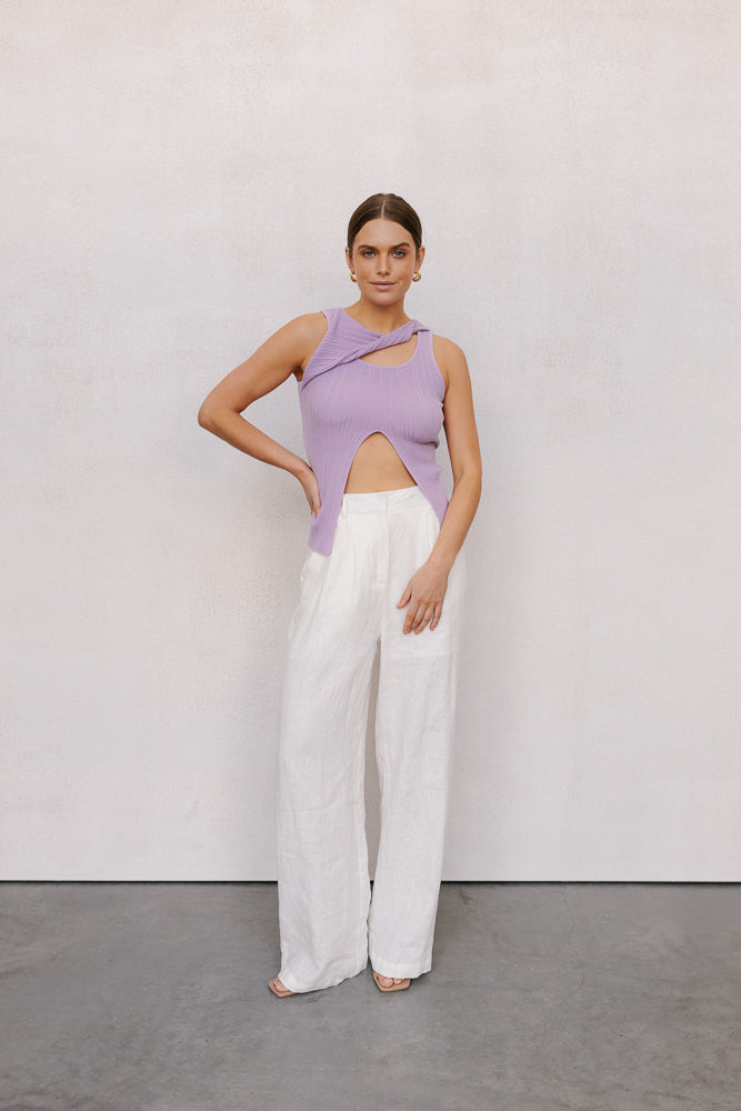 Whitlee Top - Pastel Lilac Knit