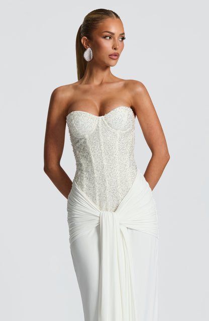 Midnight Elegance Dress - Ivory