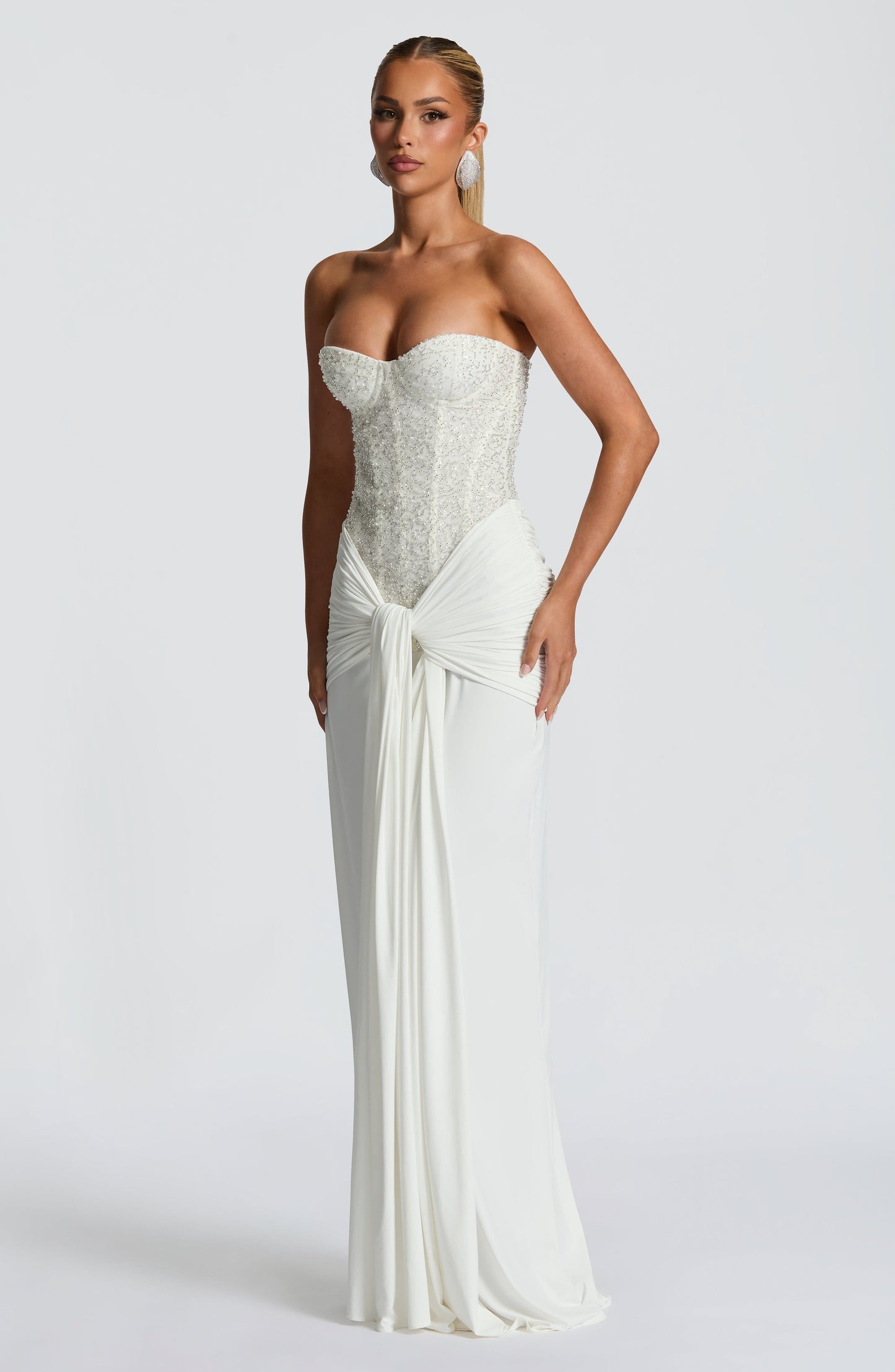 Midnight Elegance Dress - Ivory