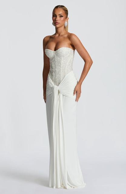 Midnight Elegance Dress - Ivory