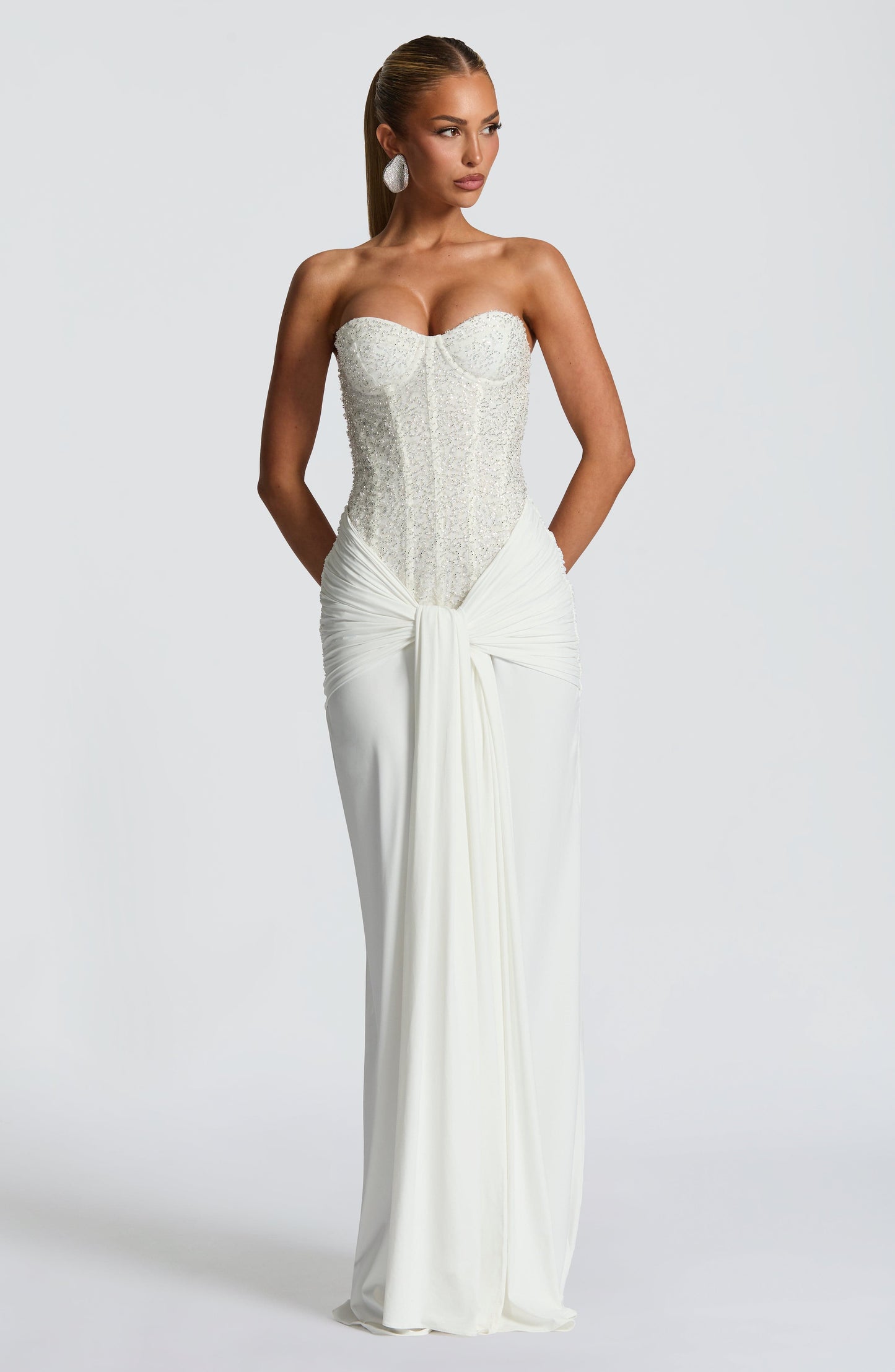 Midnight Elegance Dress - Ivory