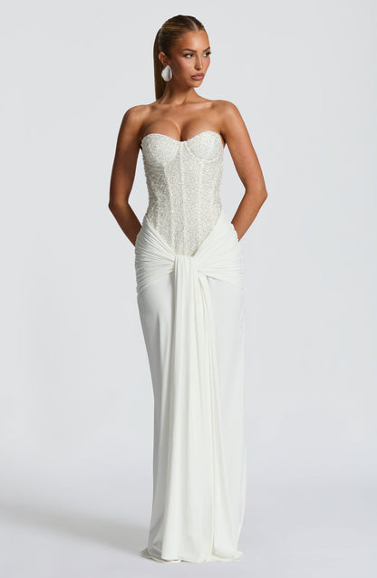 Midnight Elegance Dress - Ivory