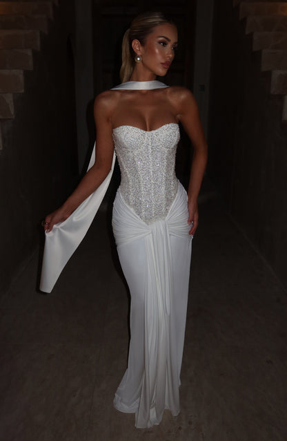 Midnight Elegance Dress - Ivory