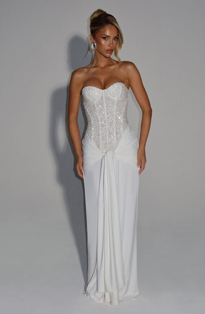 Midnight Elegance Dress - Ivory