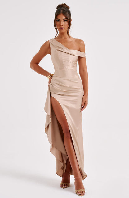 Eternal Elegance Maxi Dress - Champagne