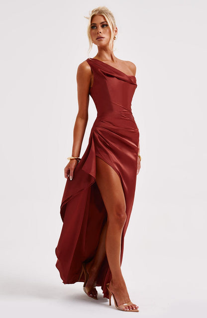 Eternal Elegance Maxi Dress - Rust
