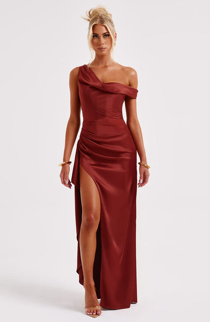 Eternal Elegance Maxi Dress - Rust