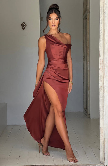 Eternal Elegance Maxi Dress - Rust