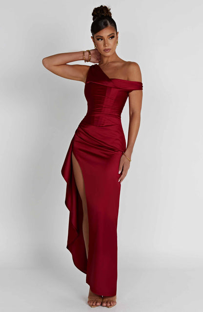 Eternal Elegance Maxi Dress - Wine